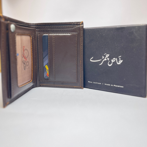 Khas Chamary Premium Dark Brown Genuine Leather Wallet for Men – Multi Card Slot