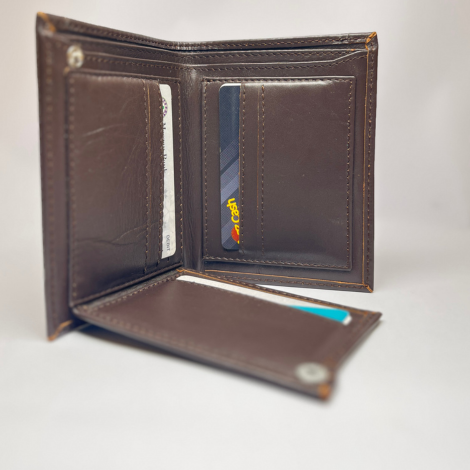 Khas Chamary Premium Dark Brown Genuine Leather Wallet for Men – Multi Card Slot